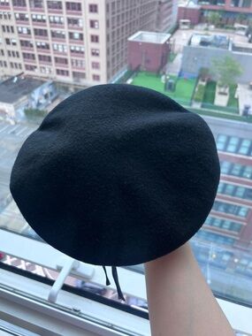 Vintage Denmark’s Military Black Wool Beret  NY Military Style Felt Hat